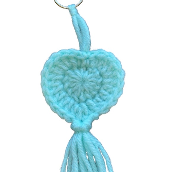 Hand Crafted Turquoise Heart Key Chain - Picture 2 of 4